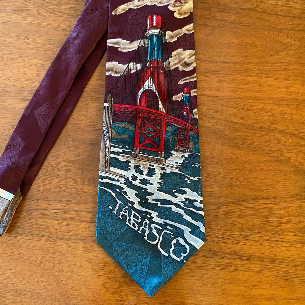 -McIlhenny Tabasco Bridge Men's Necktie 100% Silk EUC